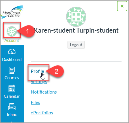 Name Coach Recording in Canvas Step 1 and 2.